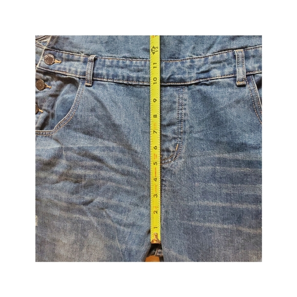 New City chic denim overalls jean over it all cotton size 14 boyfriend fit - Picture 6 of 13